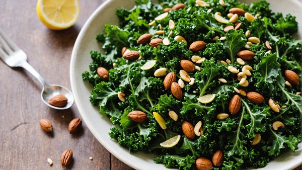 Découvrez comment préparer une salade de kale irrésistible avec une vinaigrette citronnée et des noix grillées !